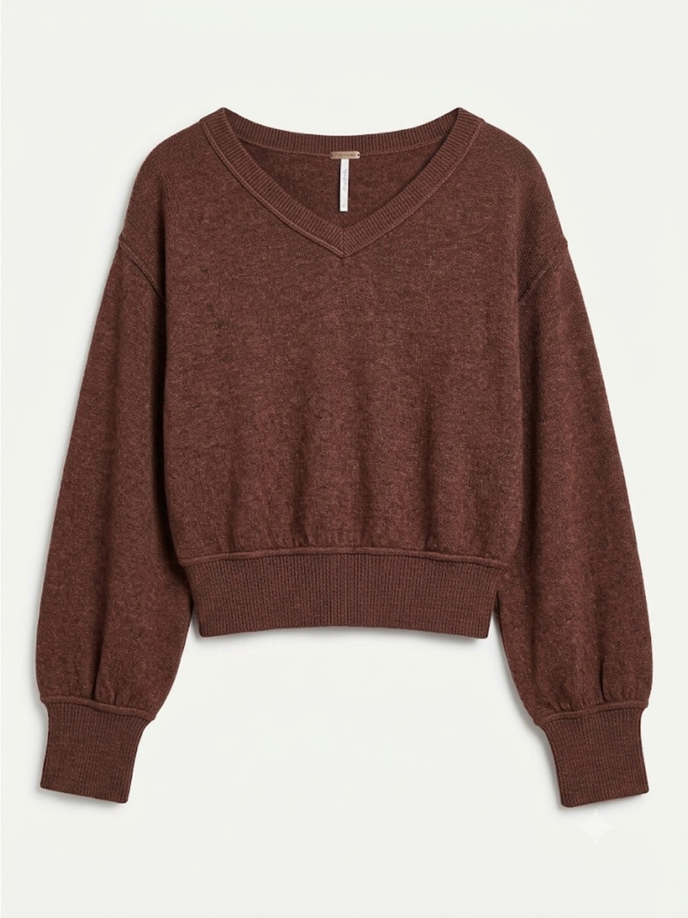Free People Woman’s 100% Cashmere Pullover V Neck Brown Sweater  XS